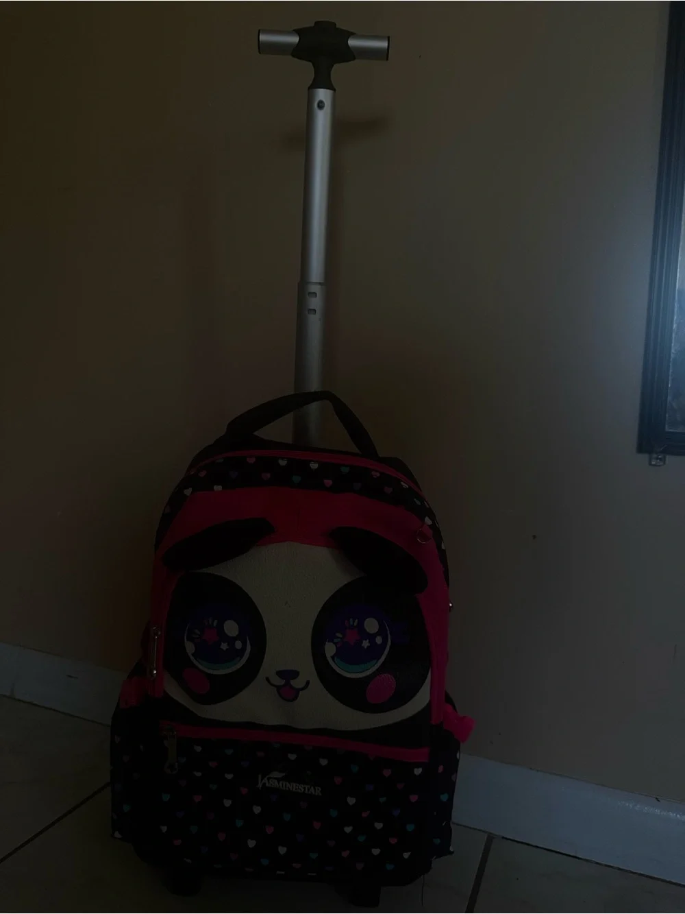 Kids Panda Backpack - Pink & Black